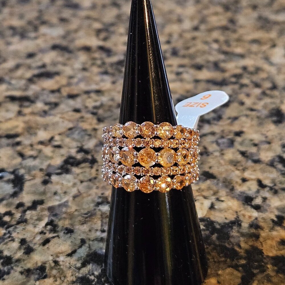 Bomb Party RBP6638 "Lead the Way" Smokey Topaz Cubic Zirconia Sz 6